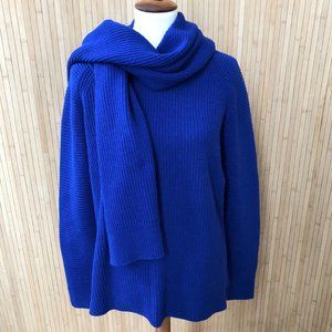 LaSalle Blue Cashmere Wool Pullover and Scarf Mint Condition Size M